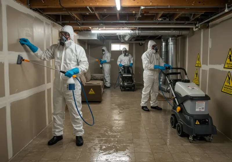 Basement Moisture Removal and Structural Drying process in Sundance, WY